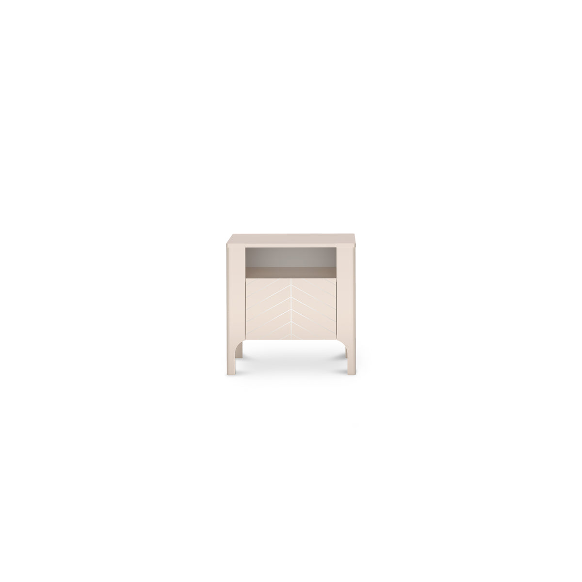 EKLIPSO bedside table 54x57 with an open niche in a modern style, colour Cashmere – front view | Pillovely