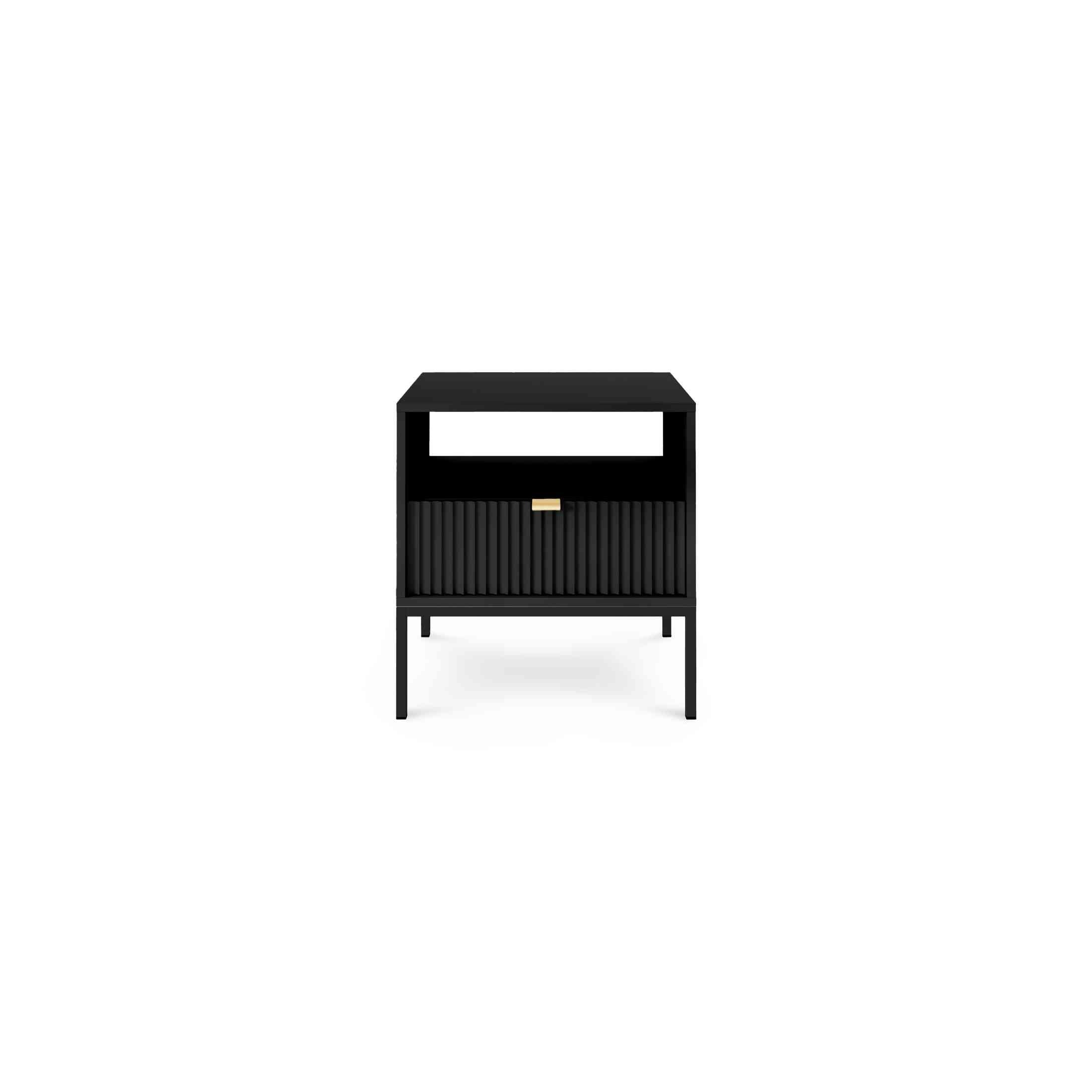 Szafka nocna z szufladą 54x56 cm w stylu glamour | Roza