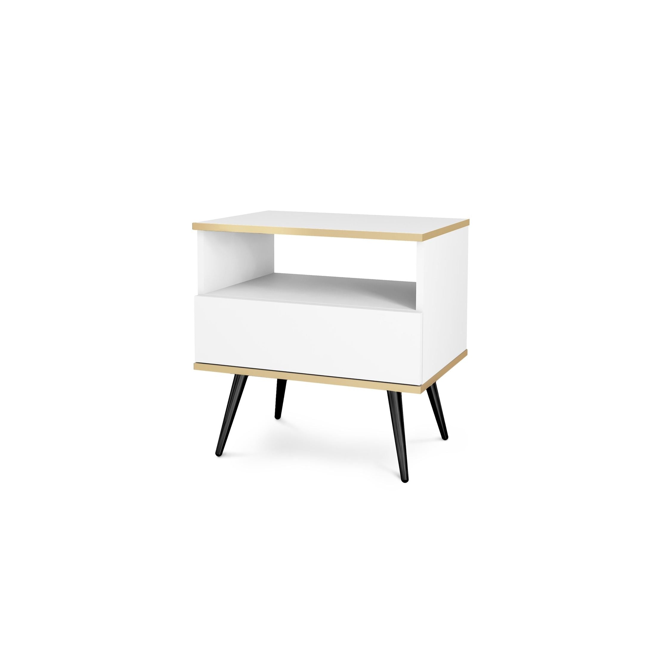Szafka nocna 54x59 cm w stylu modern classic | Meva Biały Czarny