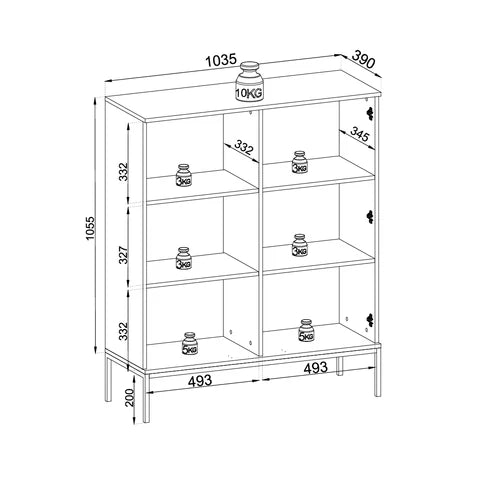 Komoda z drzwiami i szufladą 104x126 w stylu loft | Lampy