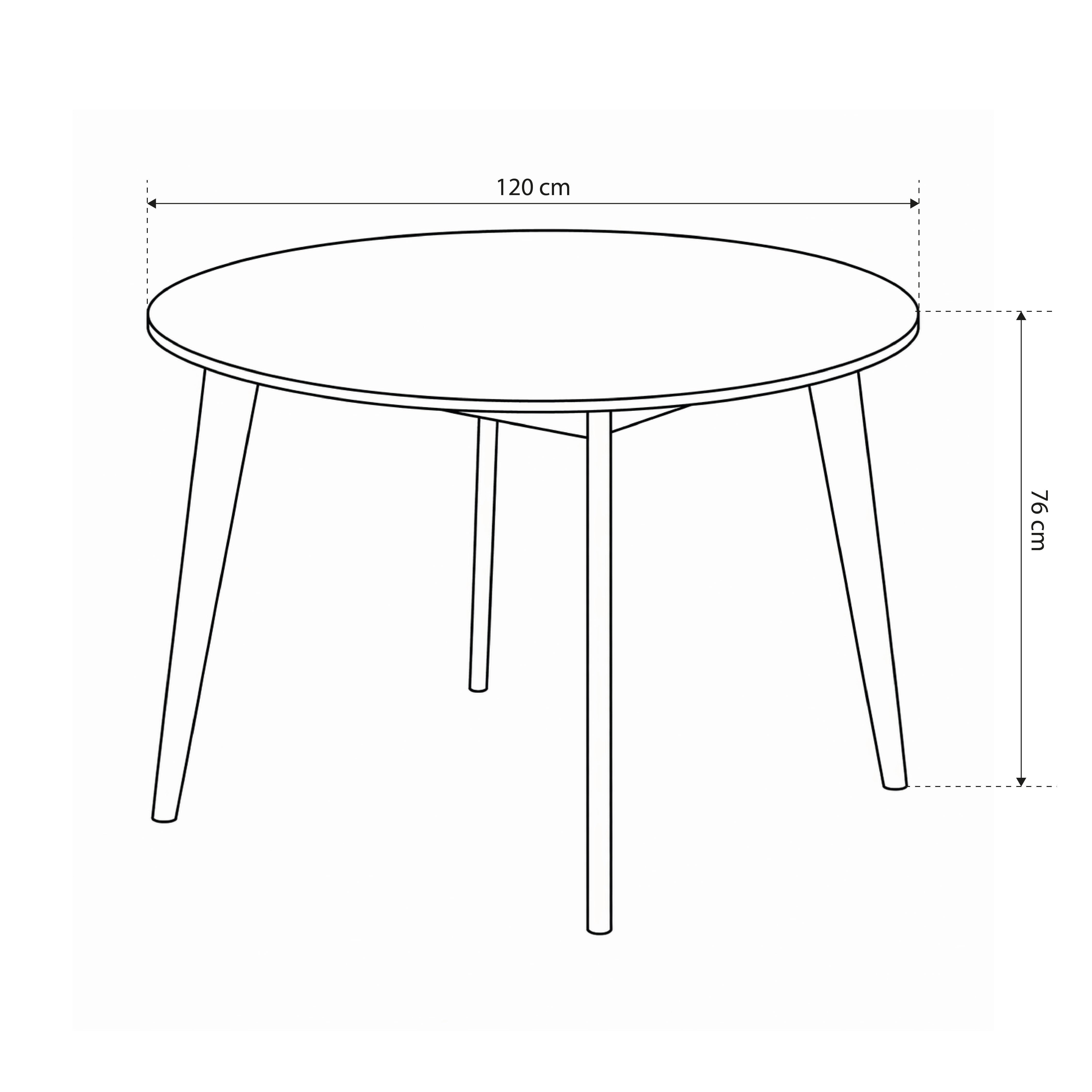 Round dining table 120x76 cm in Japandi style | Krel