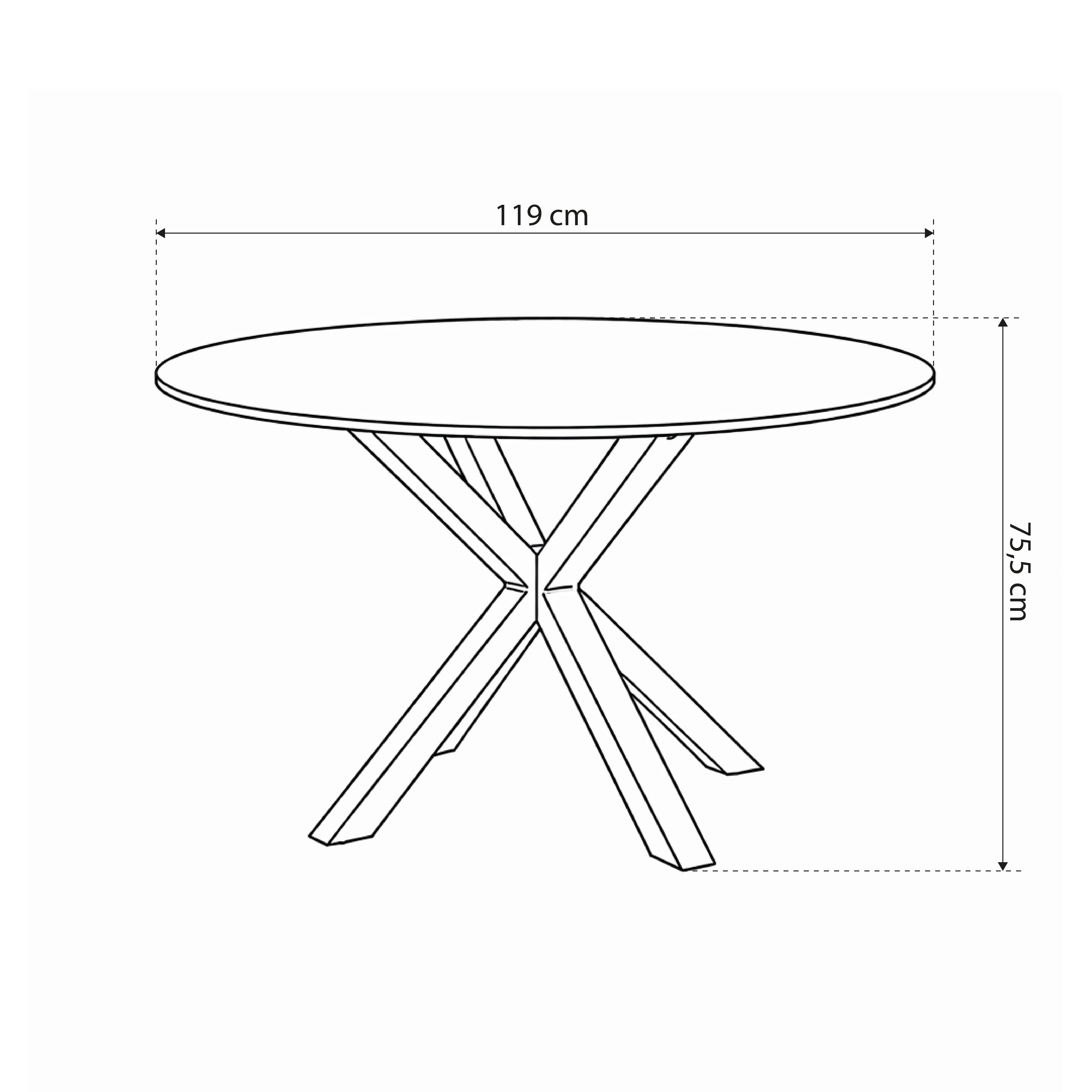 Round dining table 119x76 cm in modern style | Stela