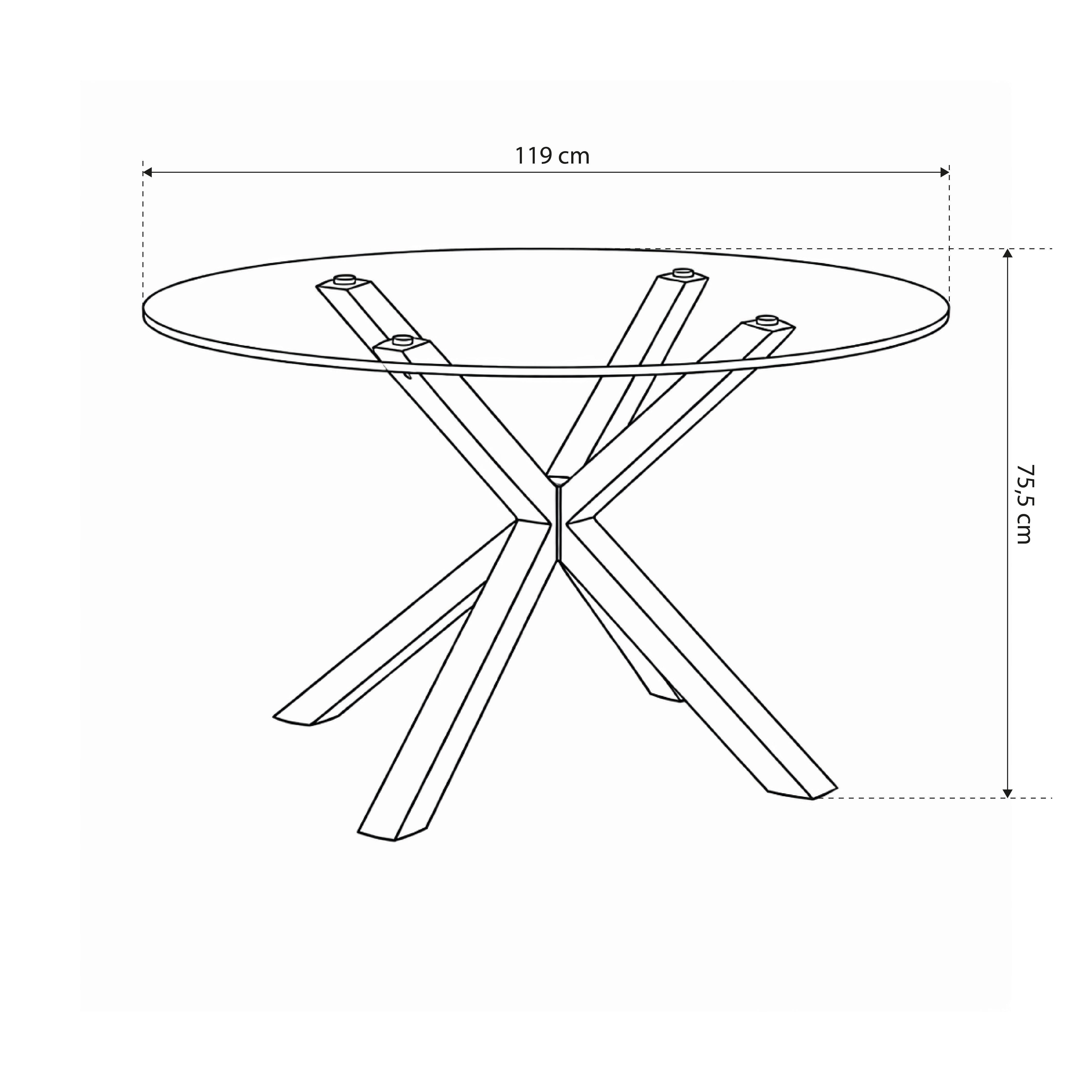 Round glass table 119x76 cm in modern style | Stela