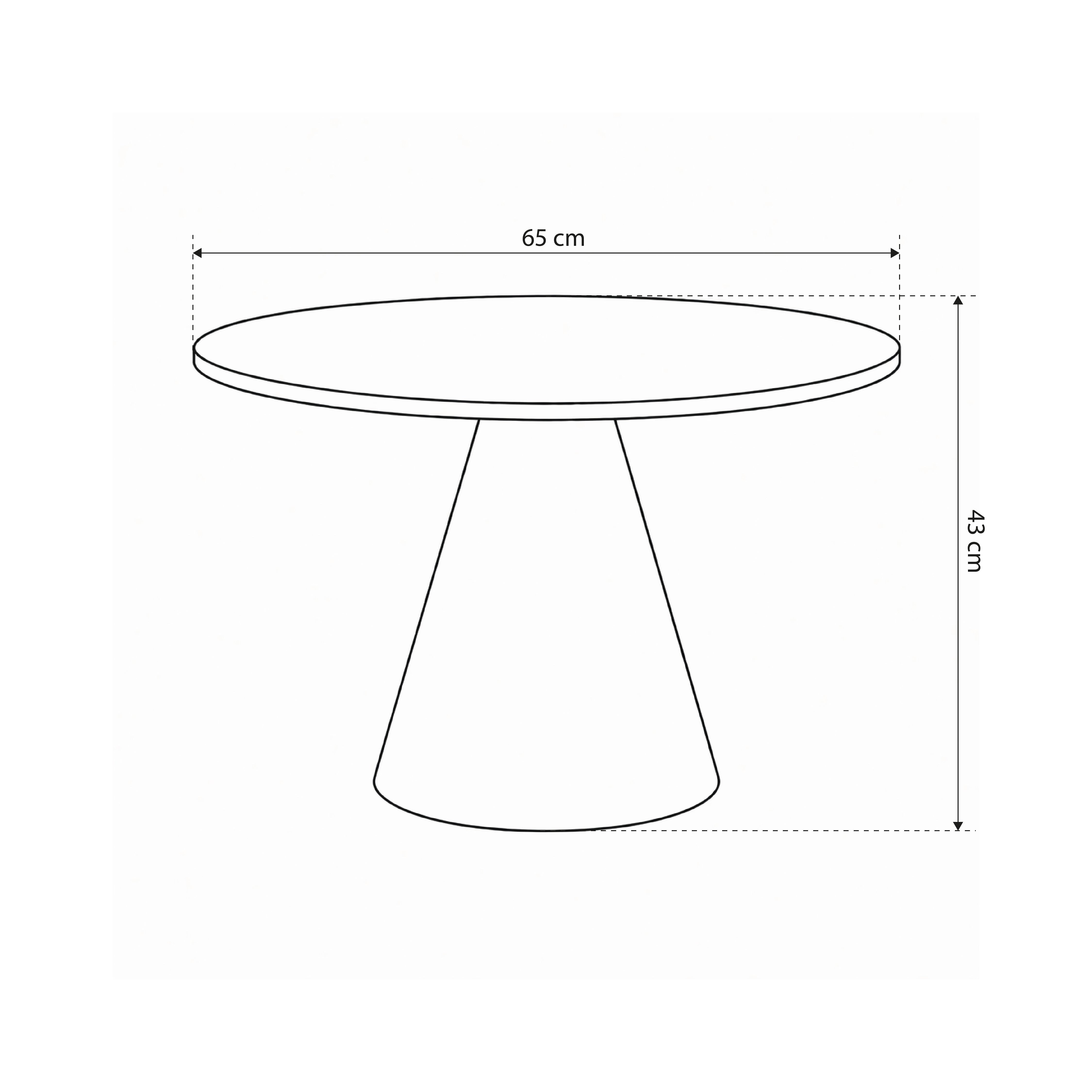 Round coffee table with a diameter of 65 cm in soft loft style | Talin