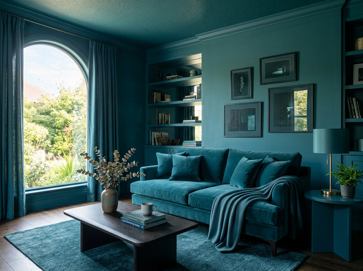 Colour Drenching Living Room Design – Create a Bold and Harmonious Home