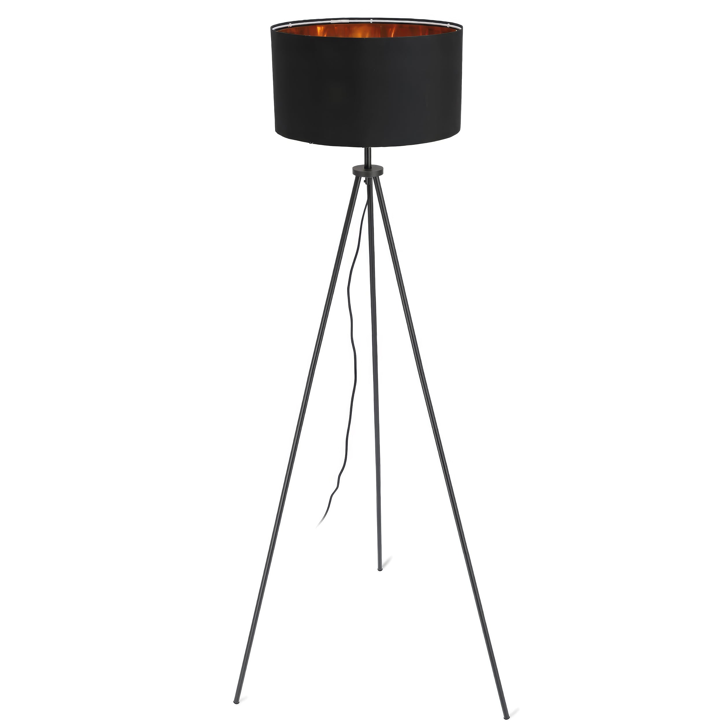 Lampa podłogowa z abażurem na trójnogu Aureno Czarny mat