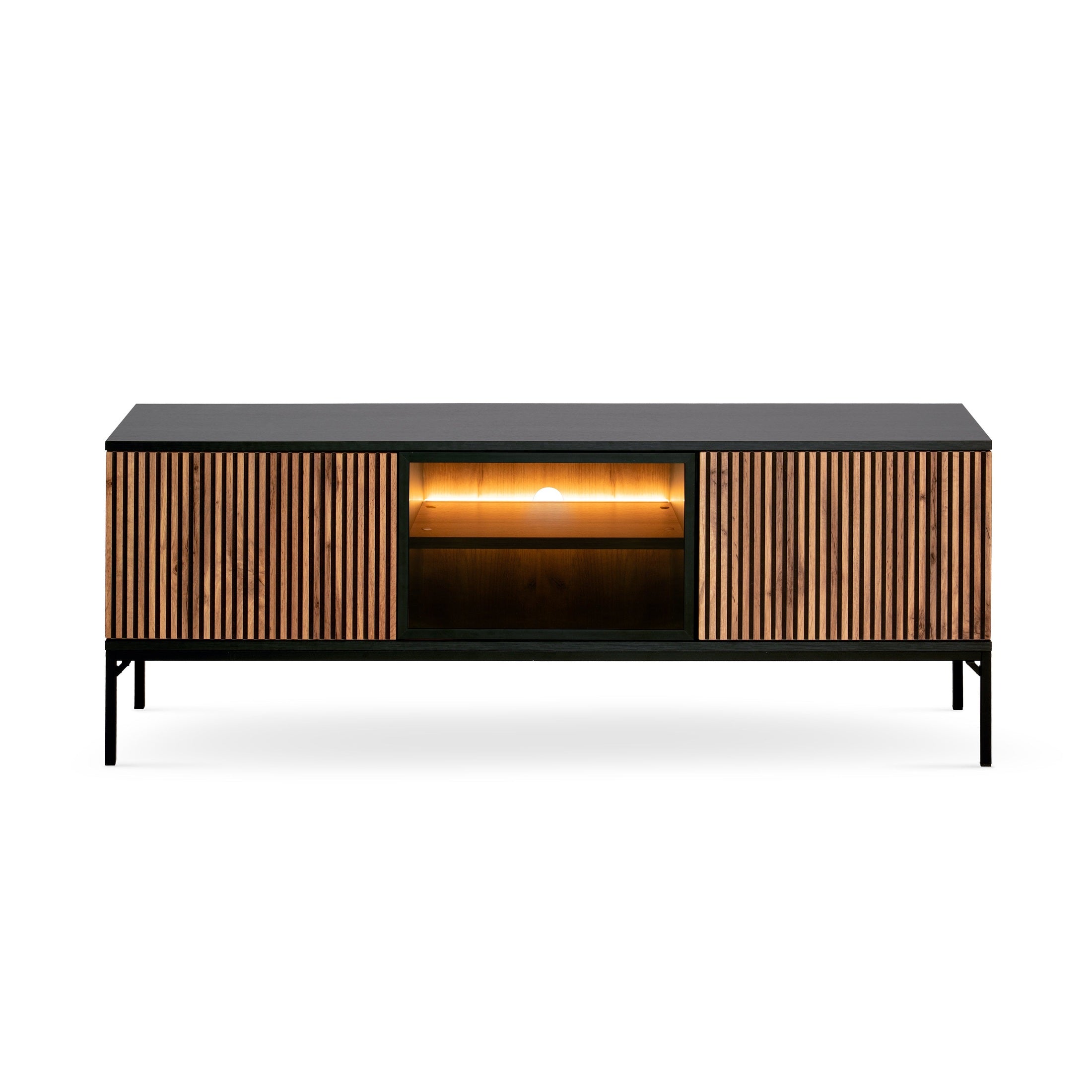 Szafka RTV pod telewizor 154x56 w stylu nowoczesnym | Lampy