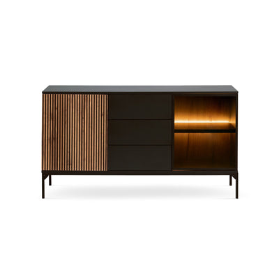 Komoda z szufladami i drzwiami 154x83 w stylu loft | Lampy
