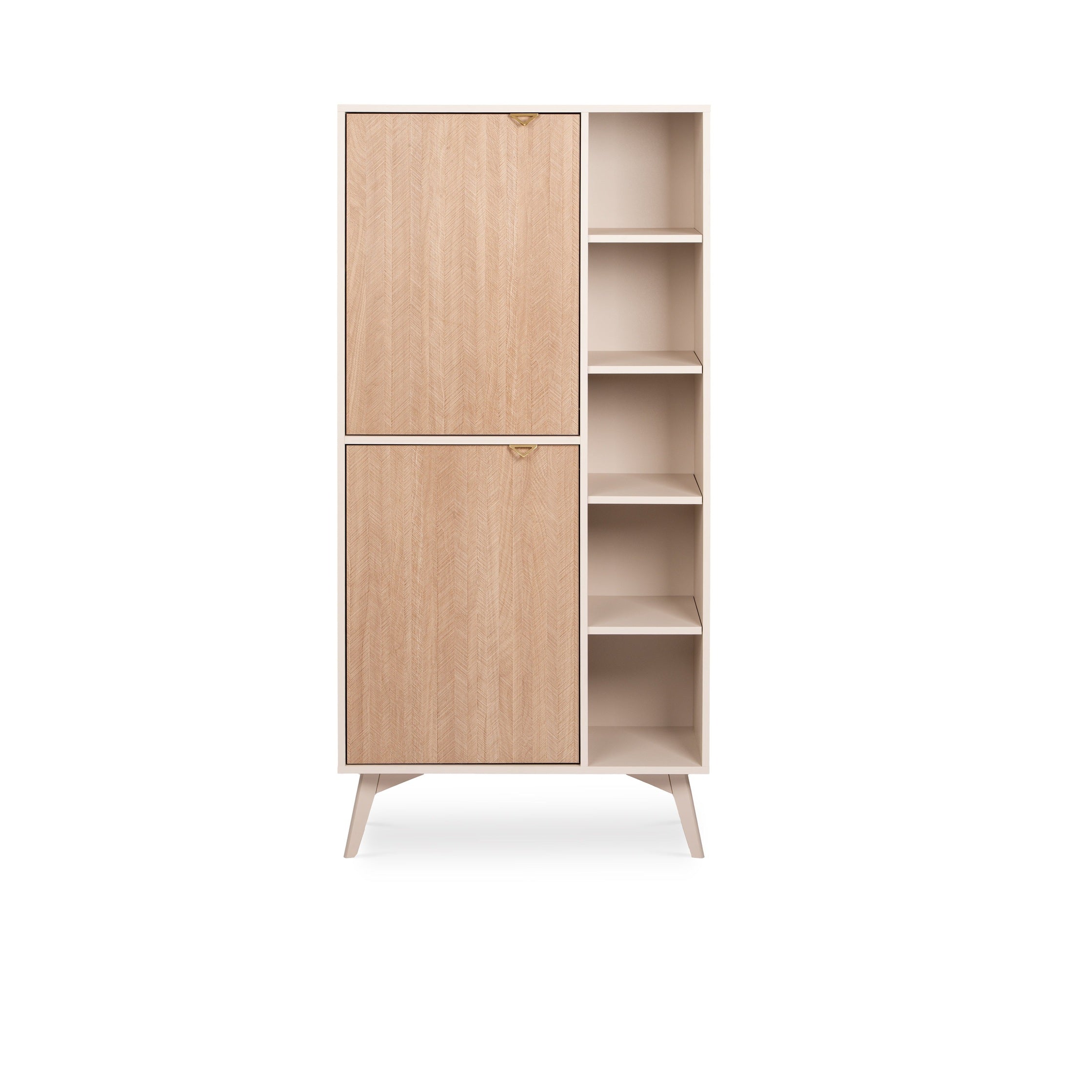 Regał 80x160 z półkami i szafkami w stylu japandi | Mandala