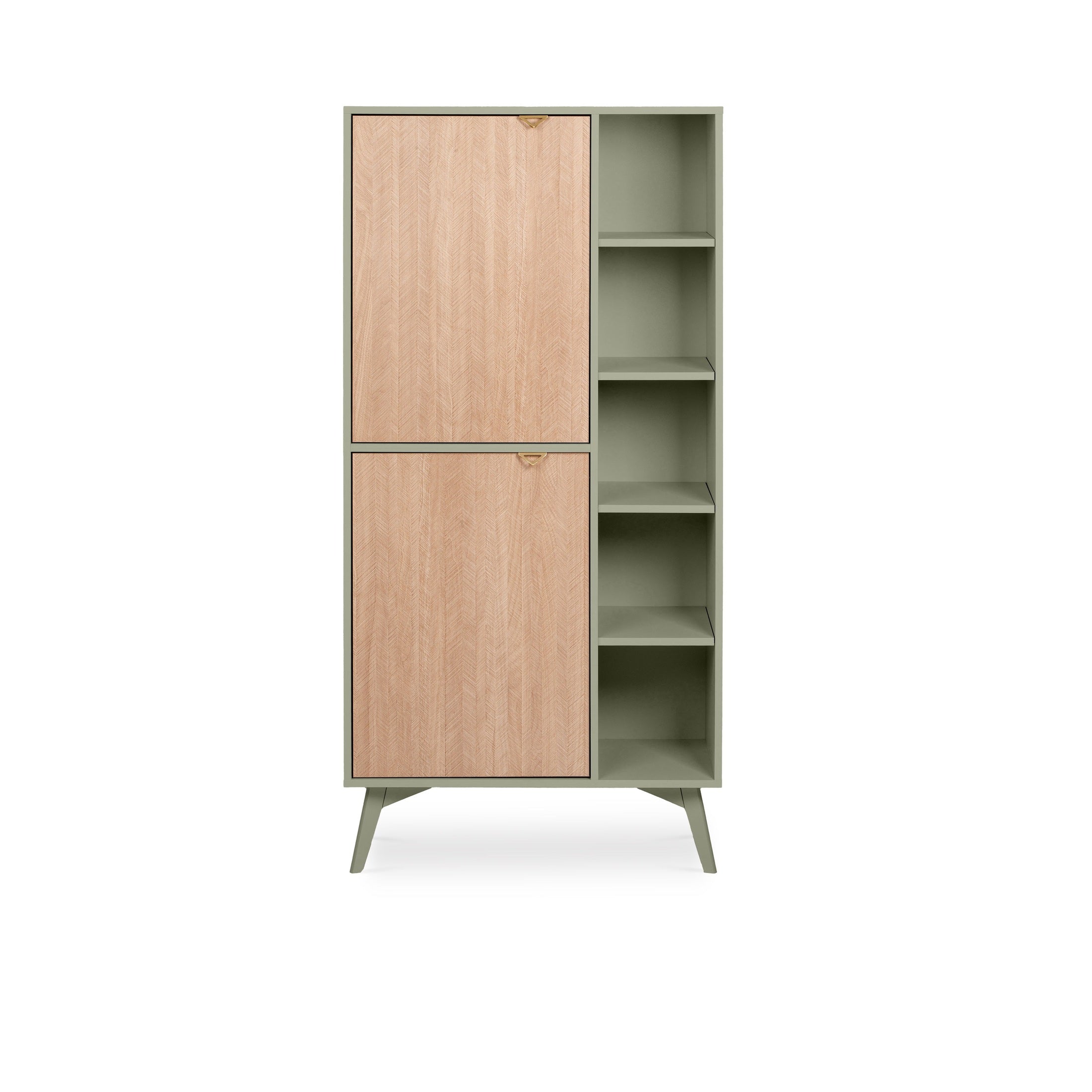 Regał 80x160 z półkami i szafkami w stylu japandi | Mandala