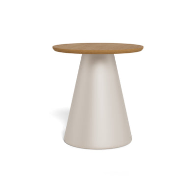 Okrągły stolik kawowy o średnicy 45 cm w stylu soft loft | Talin Ciepły Beż