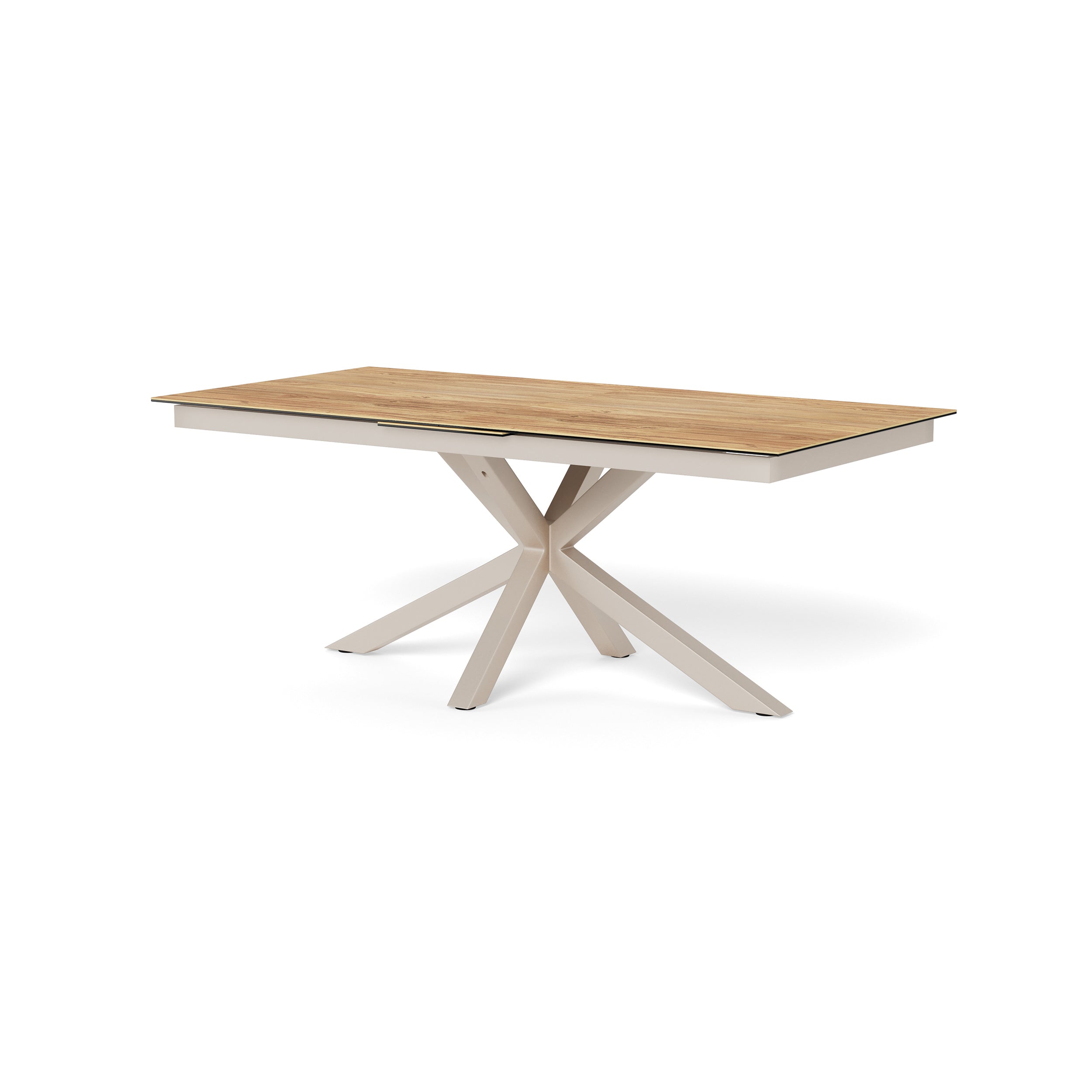 Rozkładany stół do jadalni w stylu loftowym | Lorrins Classic 200-240x76 cm Beż piaskowy