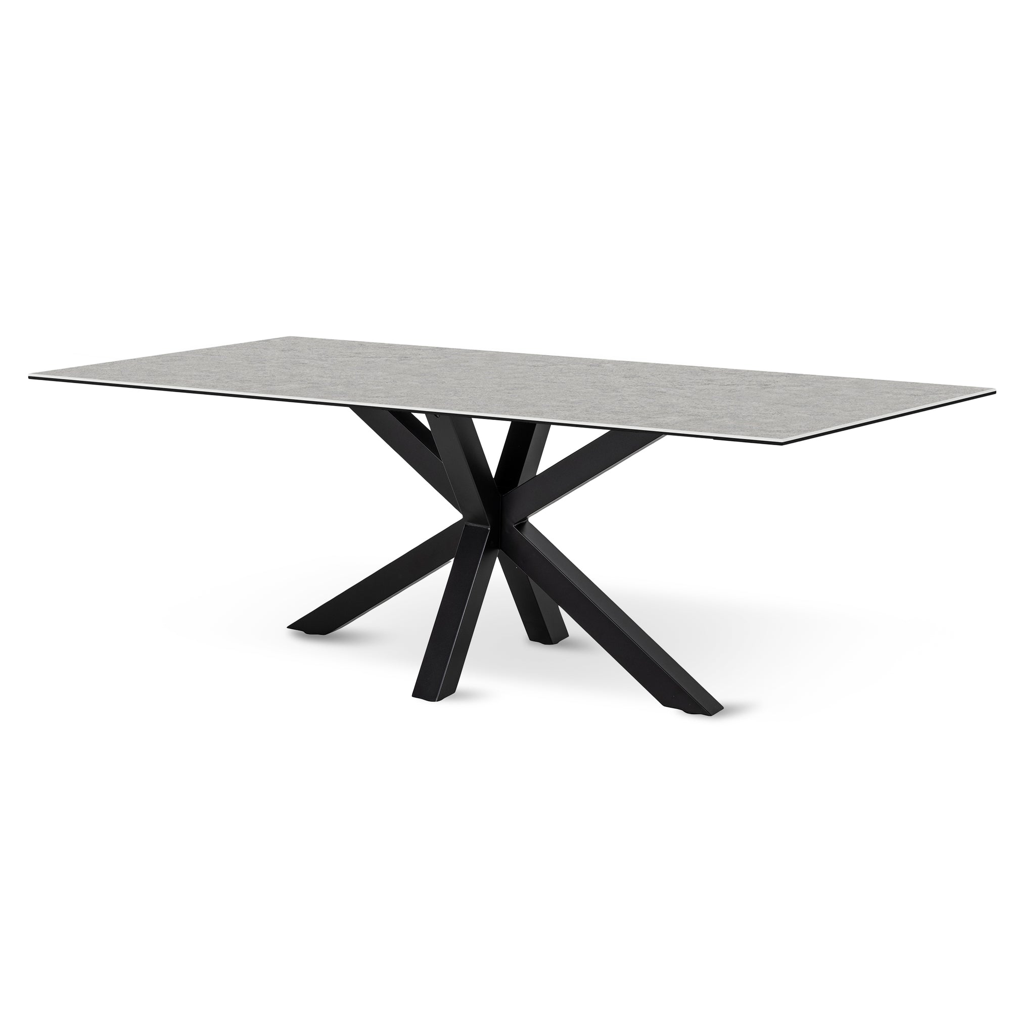 Stół do jadalni 200x76 w stylu nowoczesnym - elegancki blat ceramiczny, metalowa podstawa, 4 warianty kolorystyczne| Oryss Jasny Popiel
