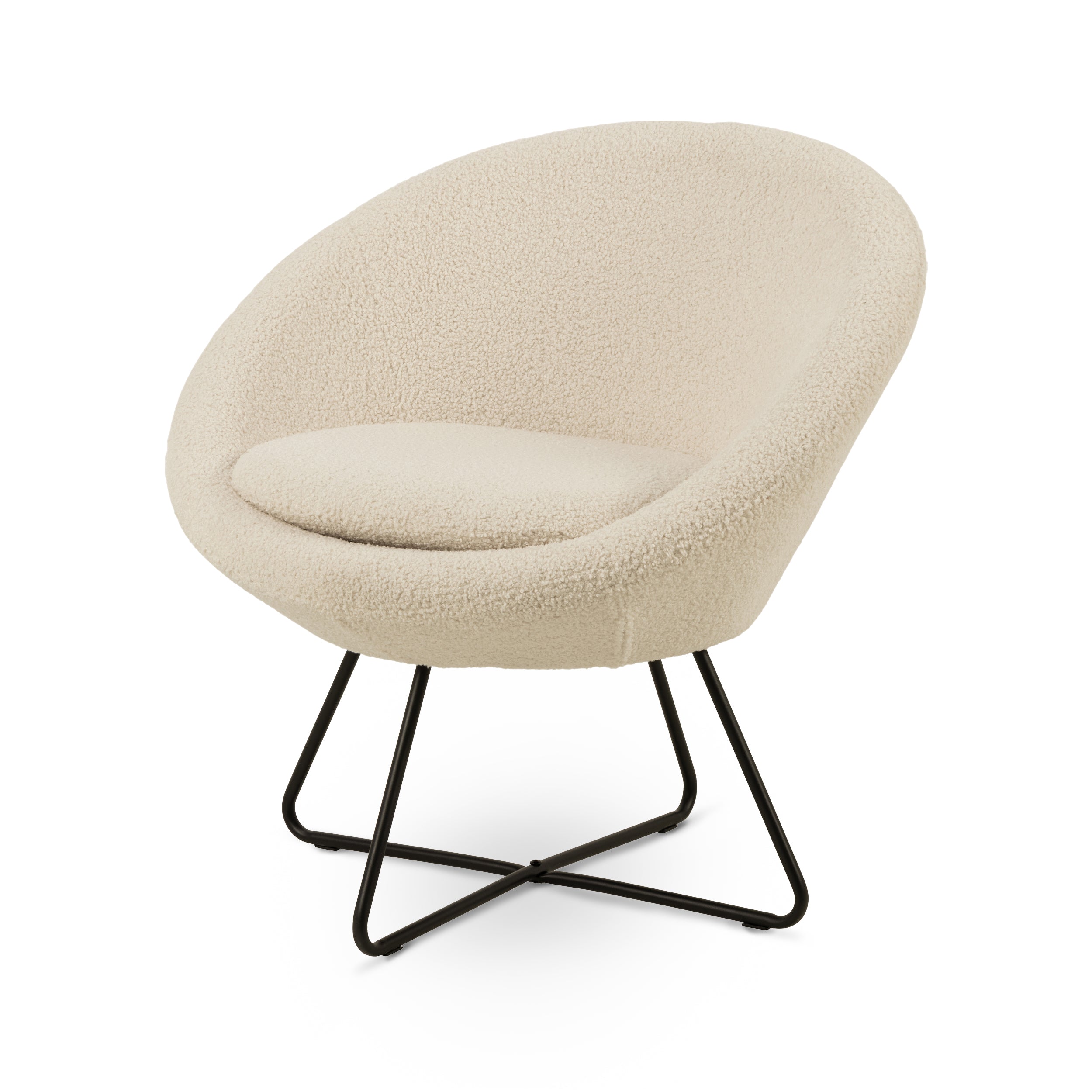 Fotel wypoczynkowy z profilowanym oparciem w stylu nowoczesnym - metalowa podstawa, kompaktowa forma | Otulo Jasny Beż