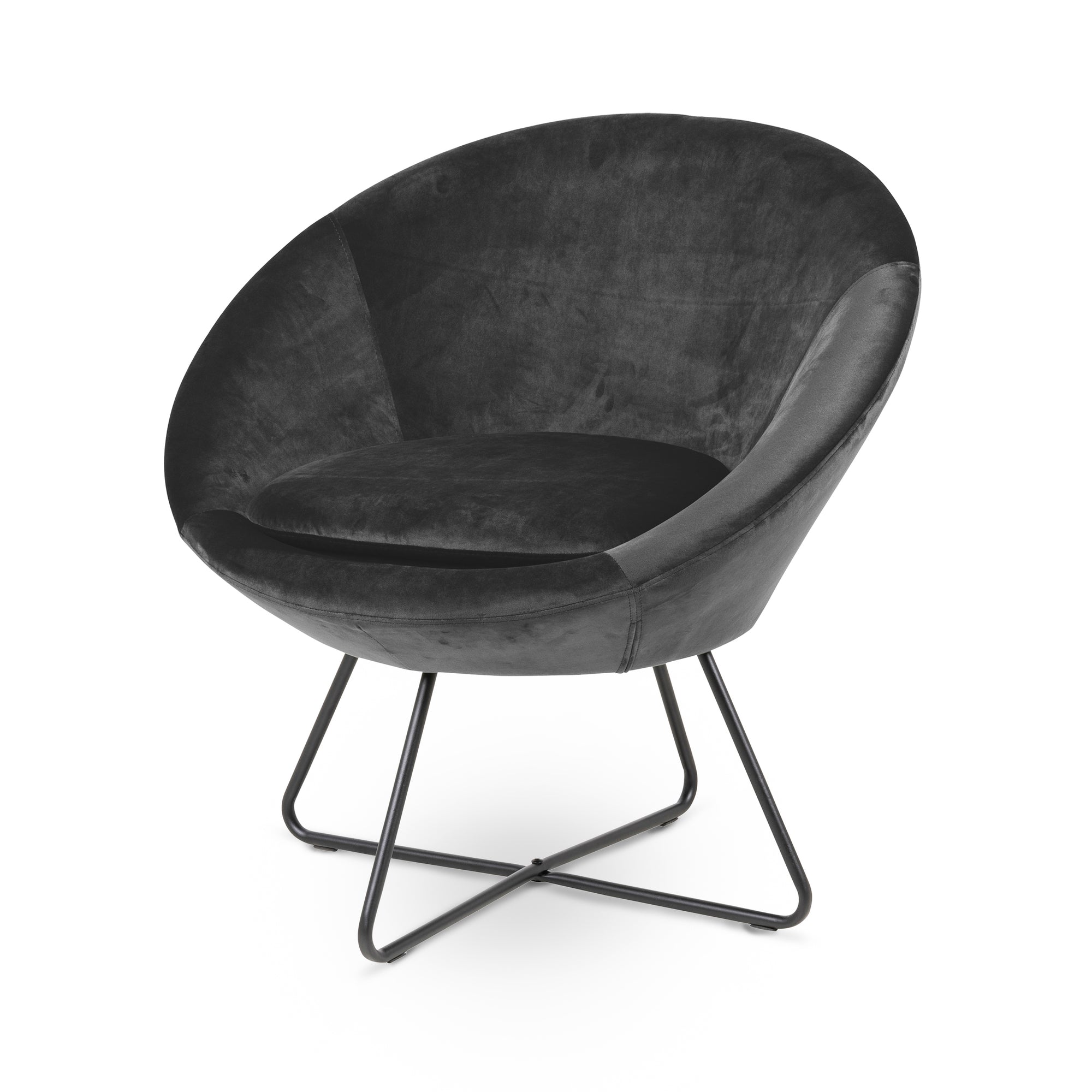 Fotel wypoczynkowy z profilowanym oparciem w stylu nowoczesnym - metalowa podstawa, kompaktowa forma | Otulo Czerń