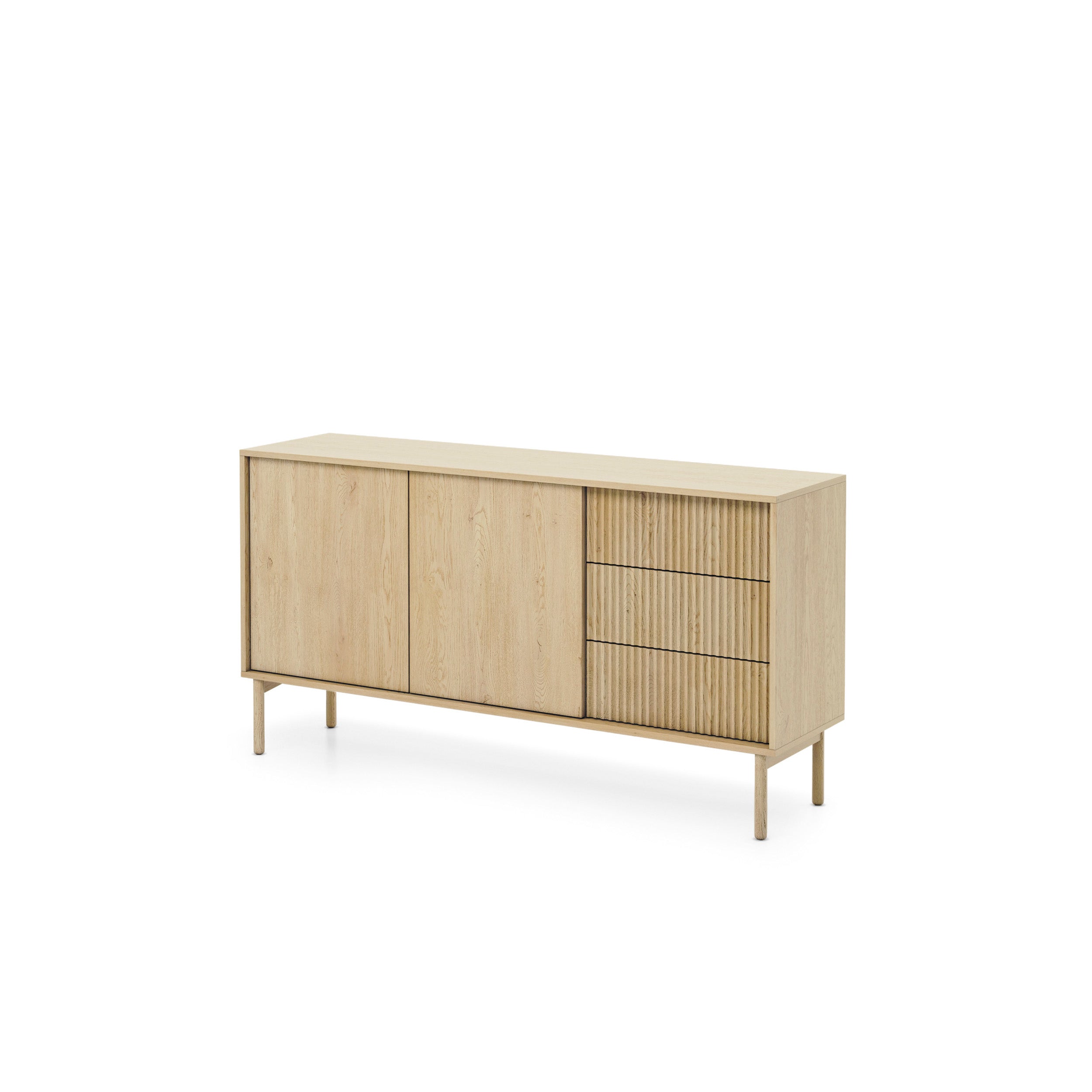 Komoda 2-drzwiowa 154x80 z 3 szufladami w stylu japandi | Viola