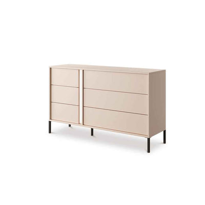 Komoda 137x81 z 6 szufladami w stylu minimalistycznym | Dust TAK