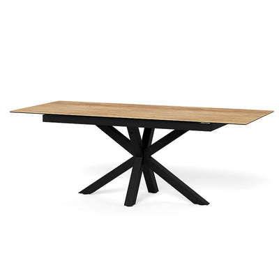 Rozkładany stół do jadalni w stylu loftowym | Lorrins Classic 168-210x76 cm Czarny
