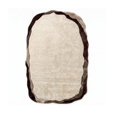 Groti Rug, Hand-tufted Wool with an Irregular Pattern in Natural Style – front view | Pillovely