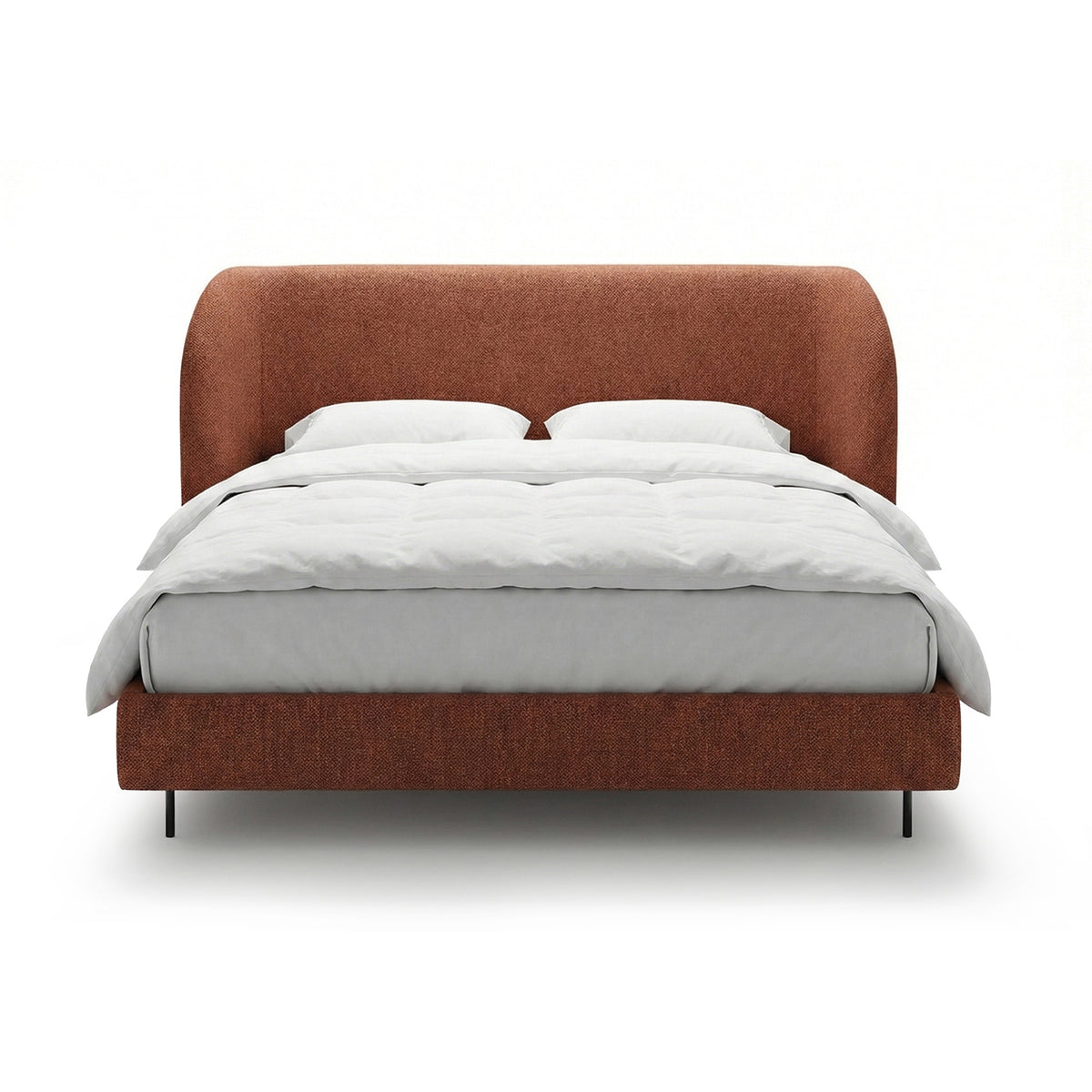 Upholstered bed with a smooth headboard in a minimalist style | Dorida