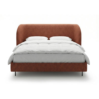 Upholstered bed with a smooth headboard in a minimalist style | Dorida