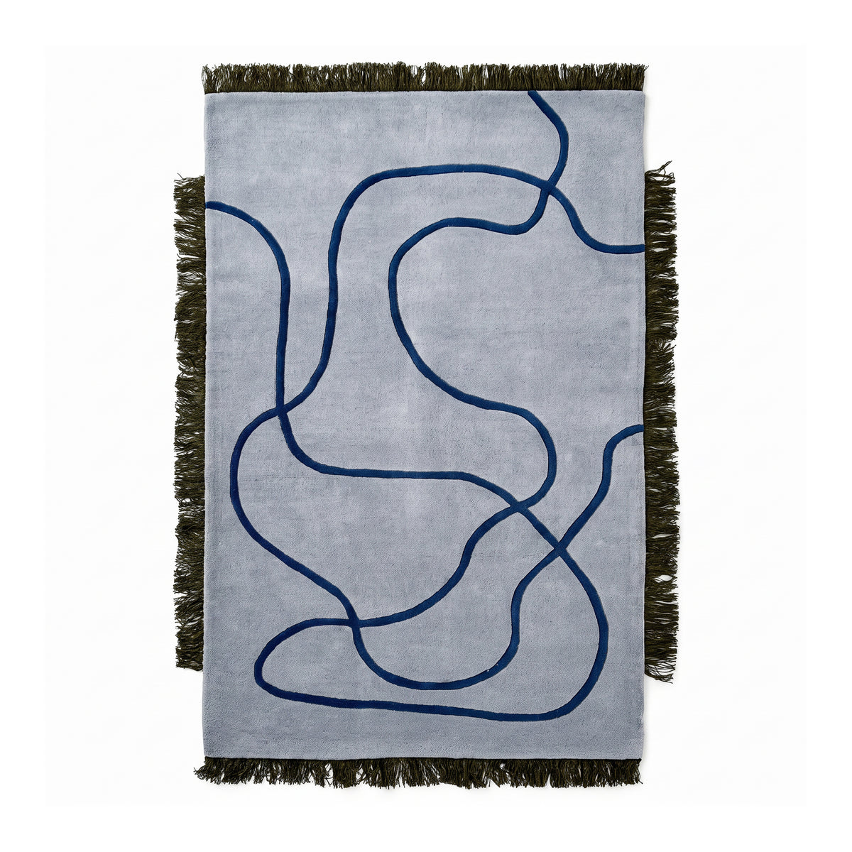 Serpello Rug with Fringes and a Flowing Pattern, Boho Style – front view | Pillovely
