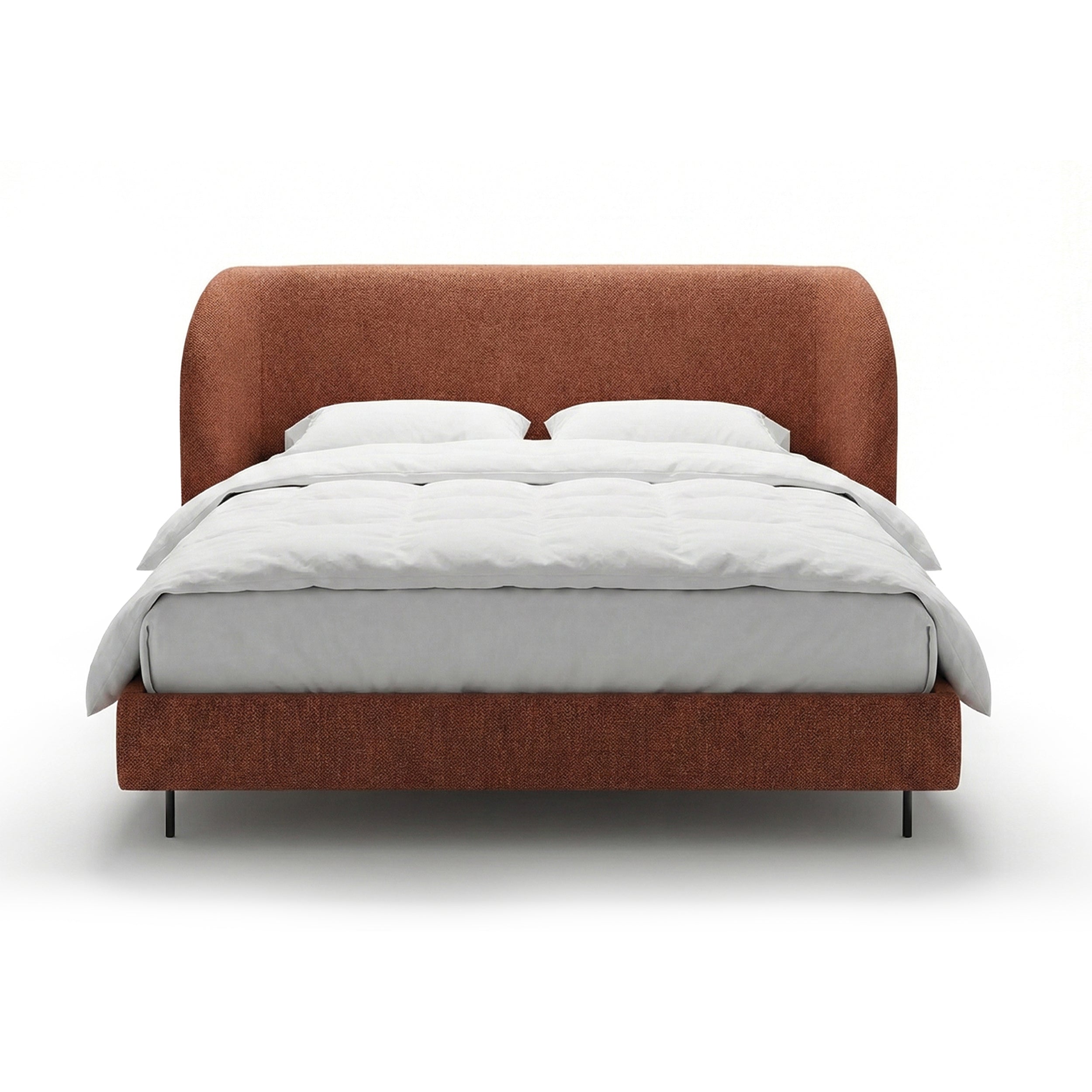 Upholstered bed with a smooth headboard in a minimalist style | Dorida