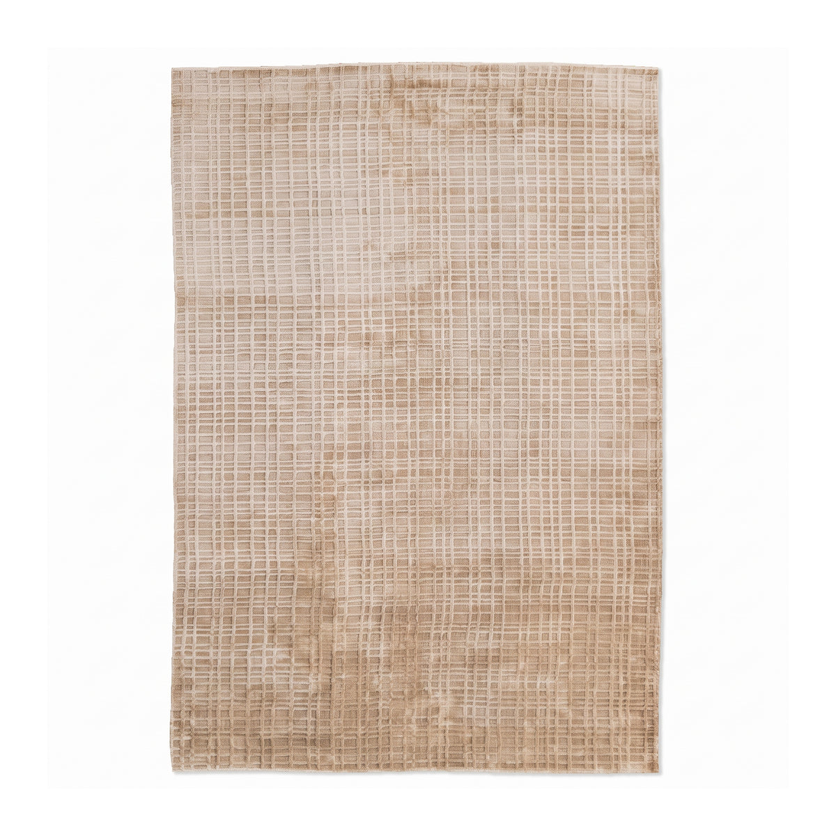 Gamino Rug Woven from Tencel with a Two-level Check Pattern, Modern Style – front view | Pillovely