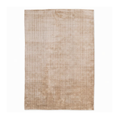 Gamino Rug Woven from Tencel with a Two-level Check Pattern, Modern Style – front view | Pillovely