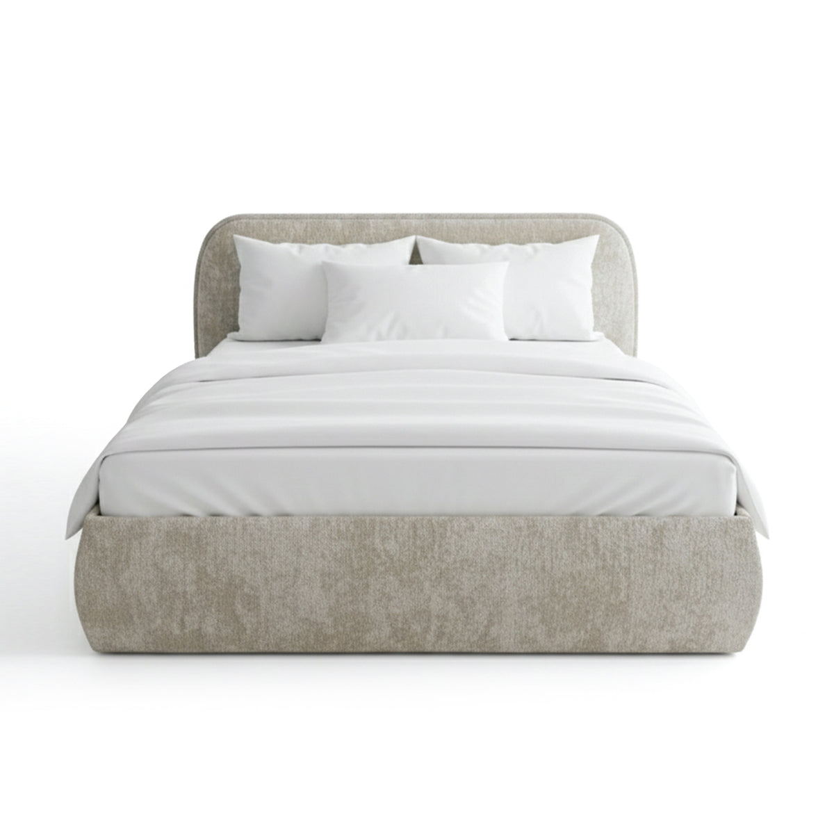 Upholstered bed with storage in a soft modern style | Eterial