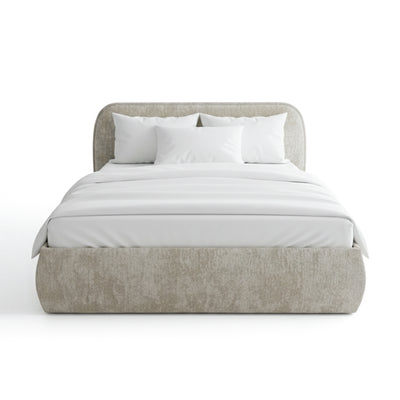 Upholstered bed with storage in a soft modern style | Eterial