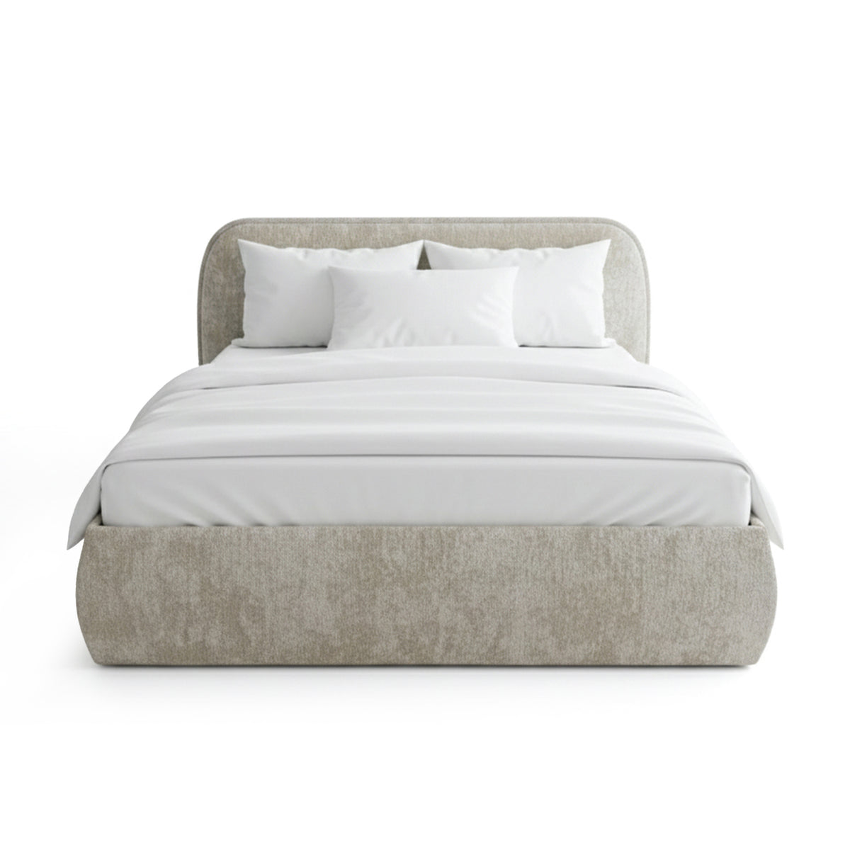 Upholstered bed with storage in a soft modern style | Eterial