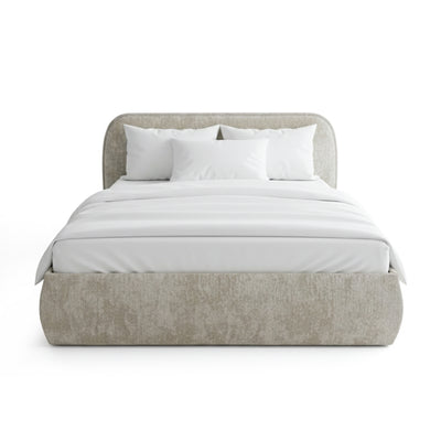 Upholstered bed with storage in a soft modern style | Eterial