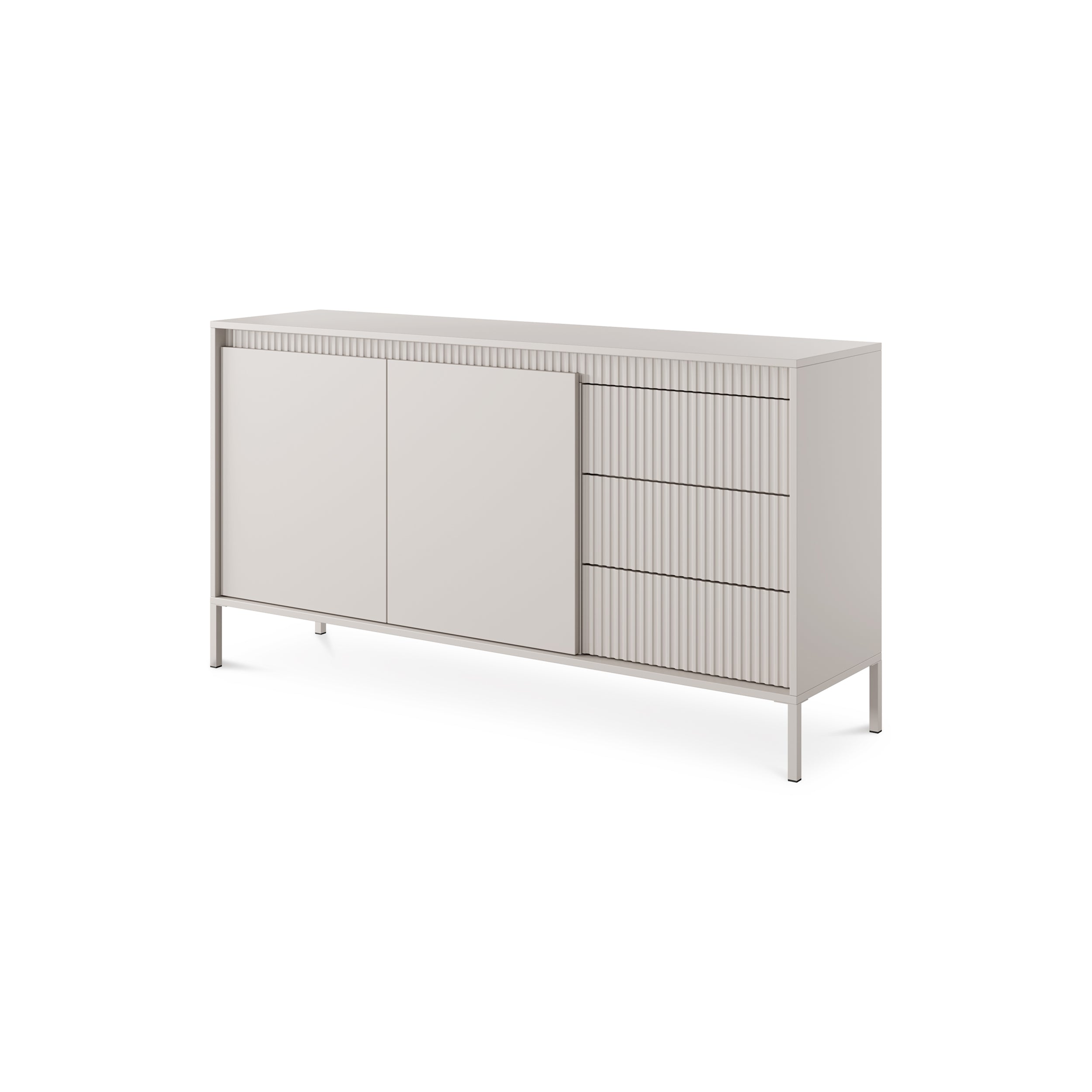 Komoda z drzwiami i szufladami 154x81 w stylu japandi | Senra