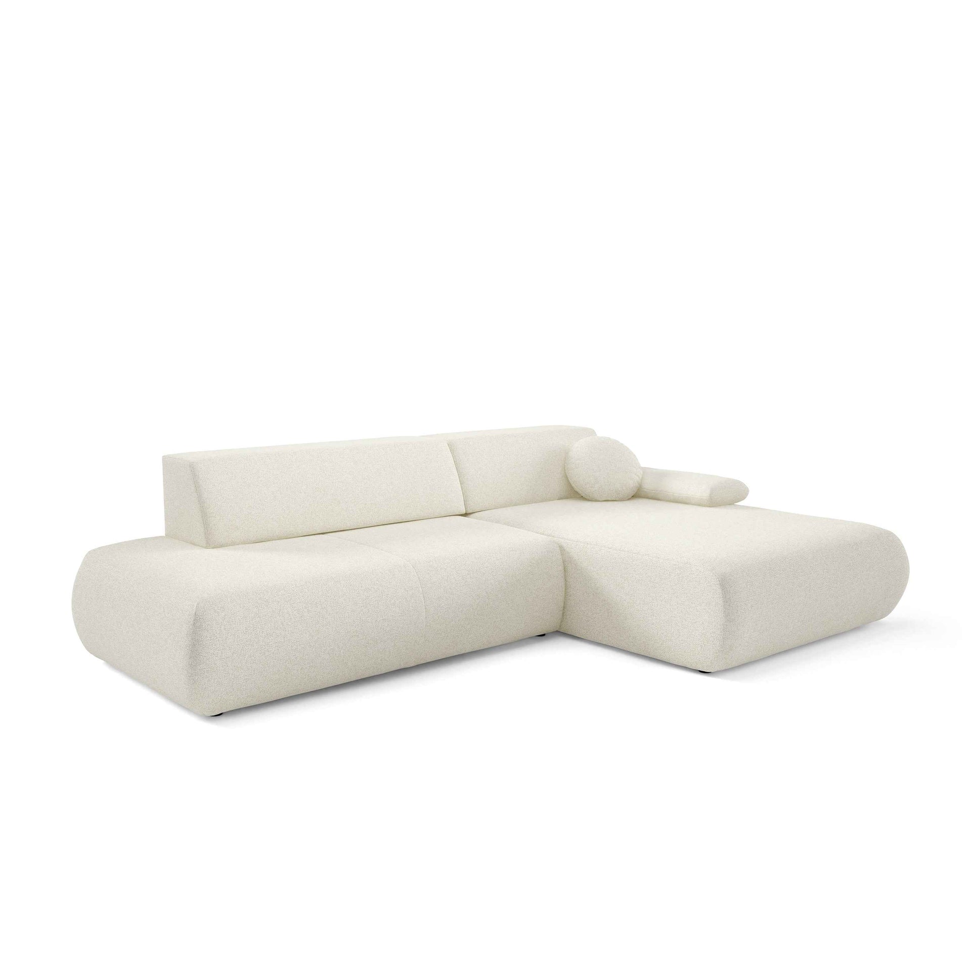 Narożnik 4-osobowy z funkcją spania w stylu minimalistycznym – Tkanina Puente, automat DL, pojemnik | Puentro