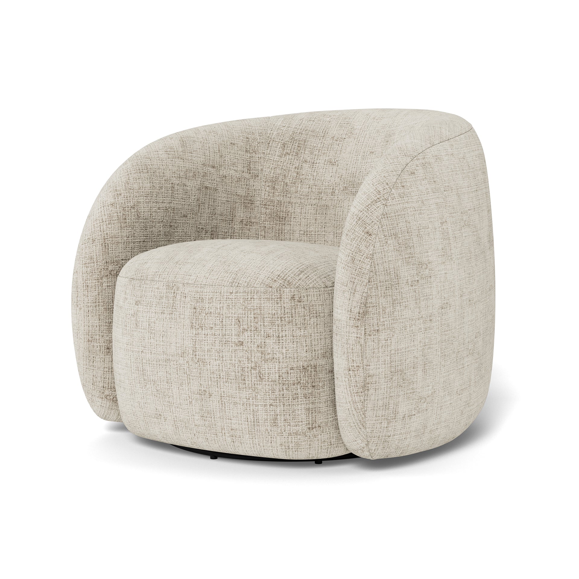 Fotel obrotowy z miękkim siedziskiem w stylu nowoczesnym - tapicerowany, otulająca forma | Setum