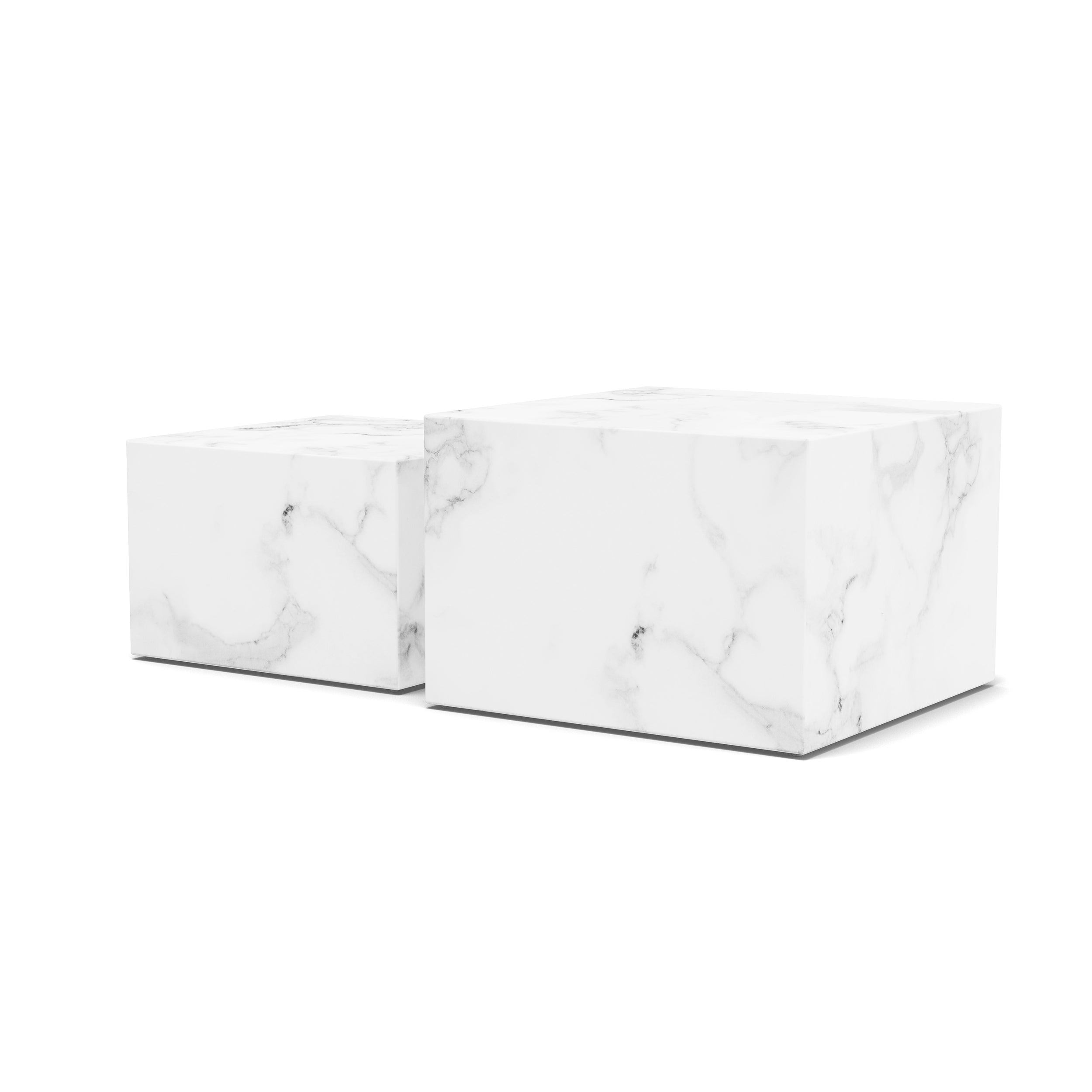 Zestaw dwóch stolików kawowych w stylu modern organic | Quadrato Marmur