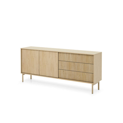 Komoda 2-drzwiowa z 3 szufladami 187x80 w stylu japandi | Viola
