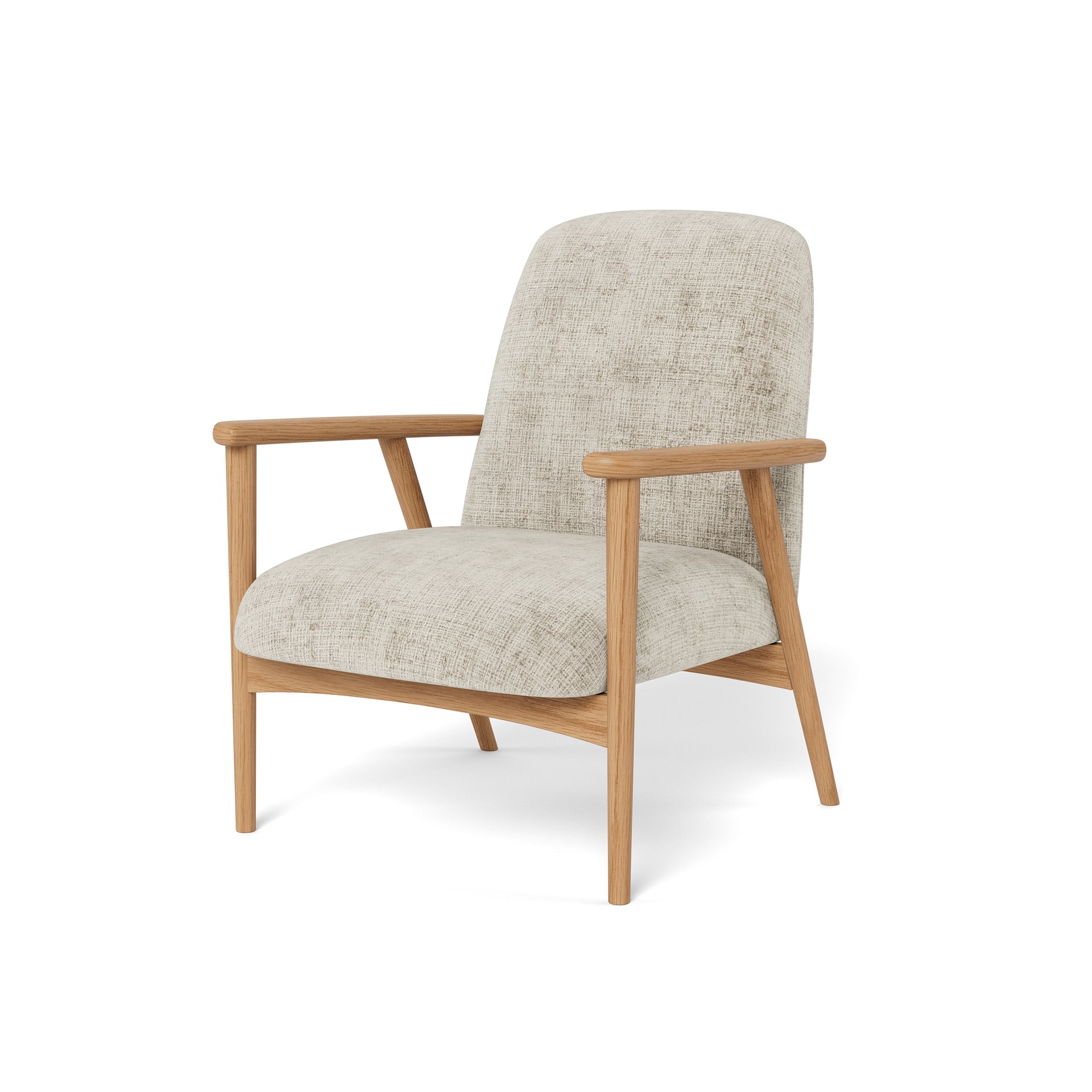 Fotel wypoczynkowy w stylu skandynawskim - lite drewno dębowe, ergonomiczna forma, miękkie siedzisko | Ren