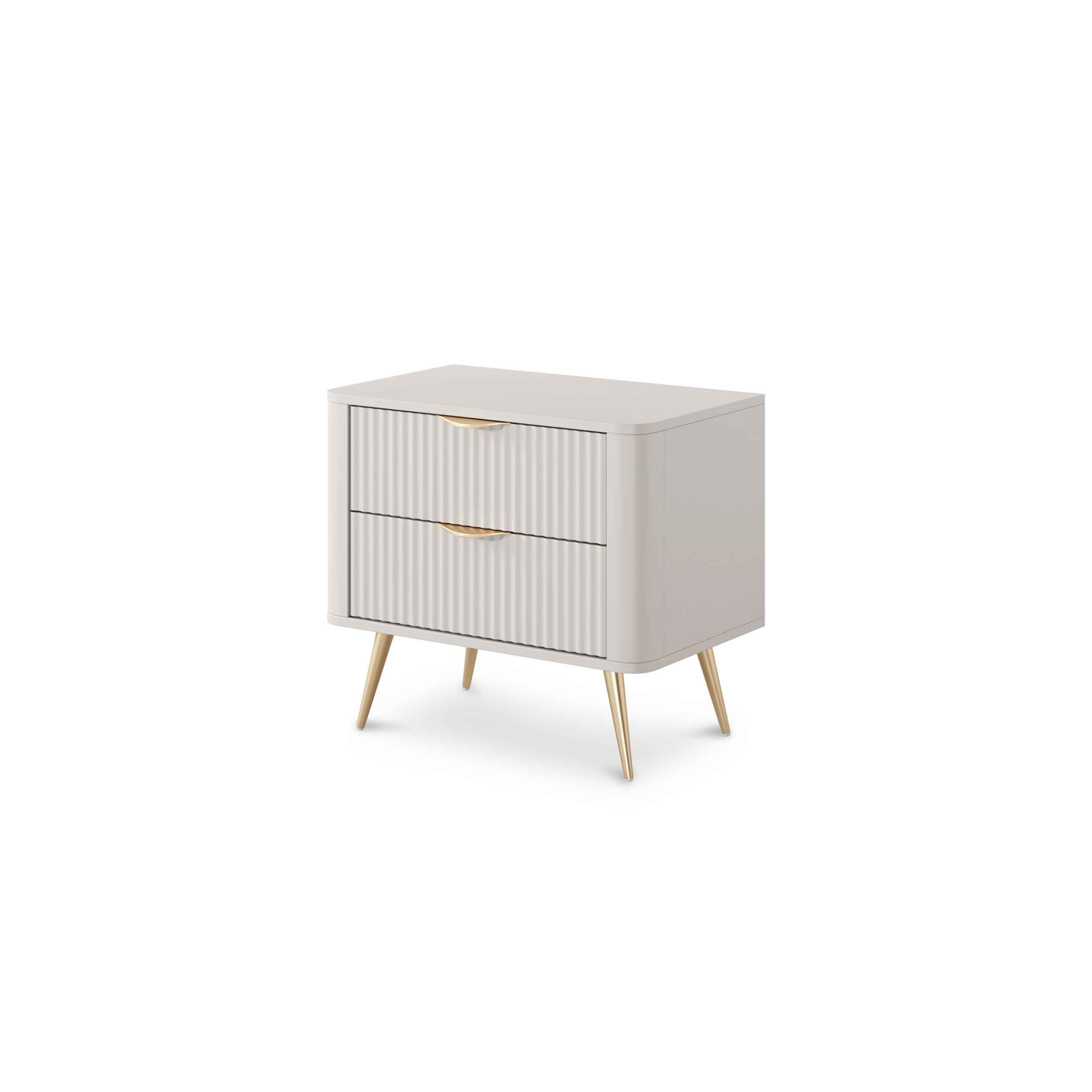 Szafka nocna z 2 szufladami 63x55 cm w stylu eleganckim | Laanti Beż