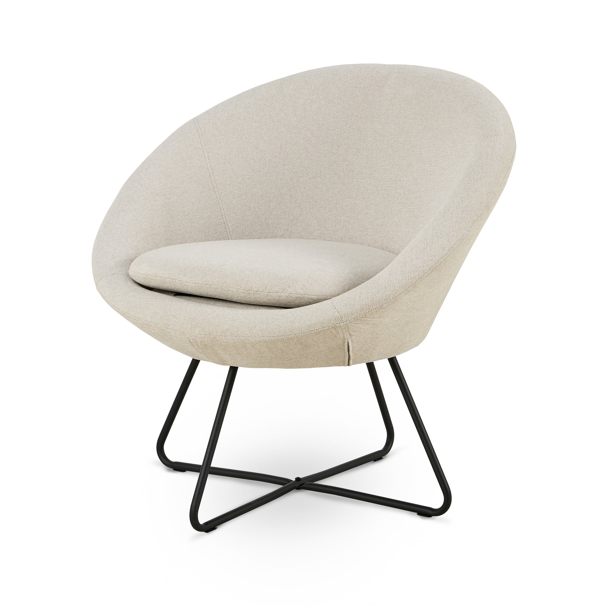 Fotel wypoczynkowy z profilowanym oparciem w stylu nowoczesnym - metalowa podstawa, kompaktowa forma | Otulo