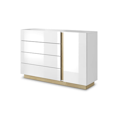 Komoda 138x91 w stylu minimalistycznym | Armelia Biały Dąb grandson