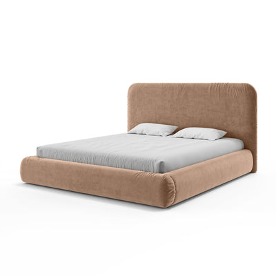 Upholstered bed with storage in a modern organic style | Paries