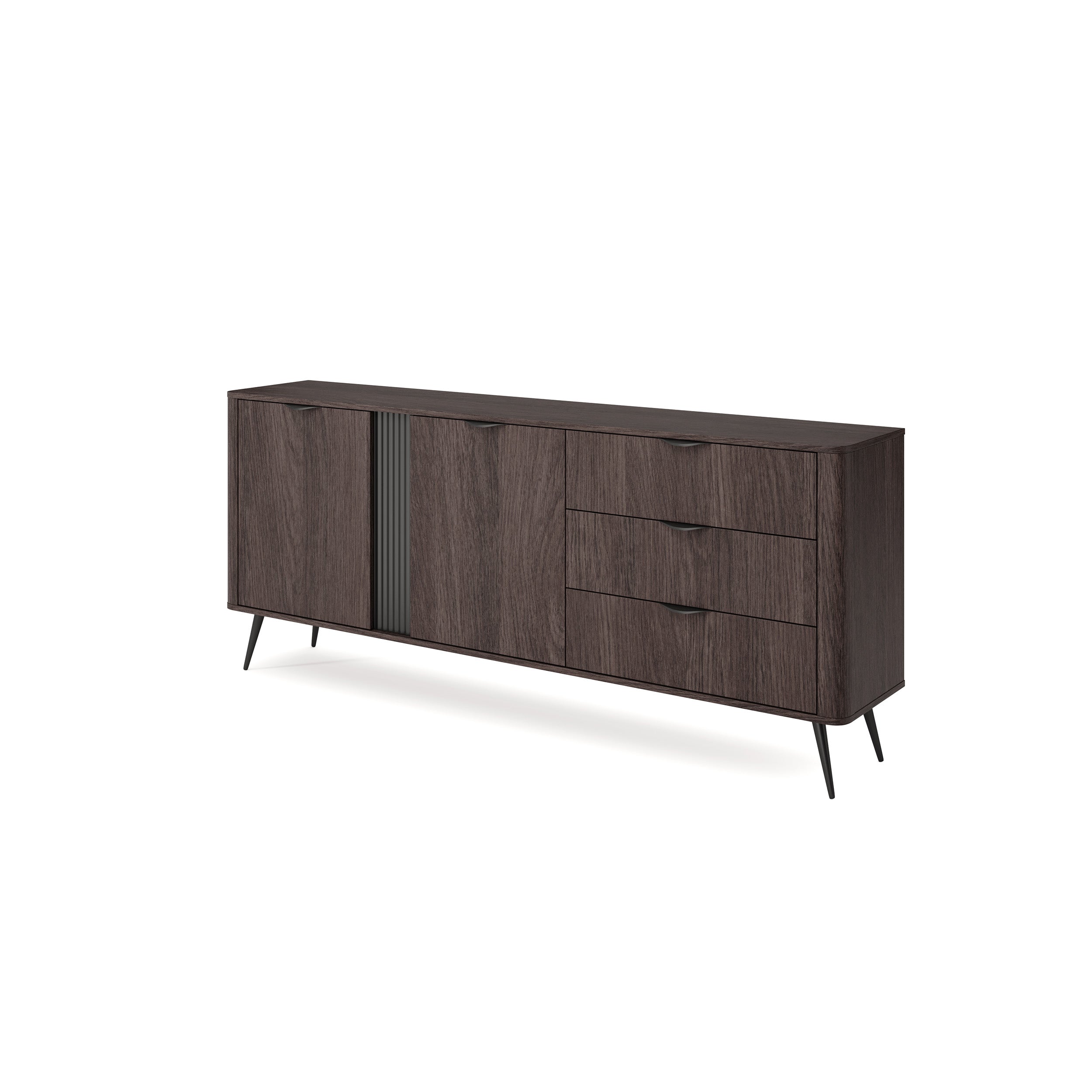 Komoda szeroka 195x81 z szafkami i szufladami w stylu soft loft | Velia