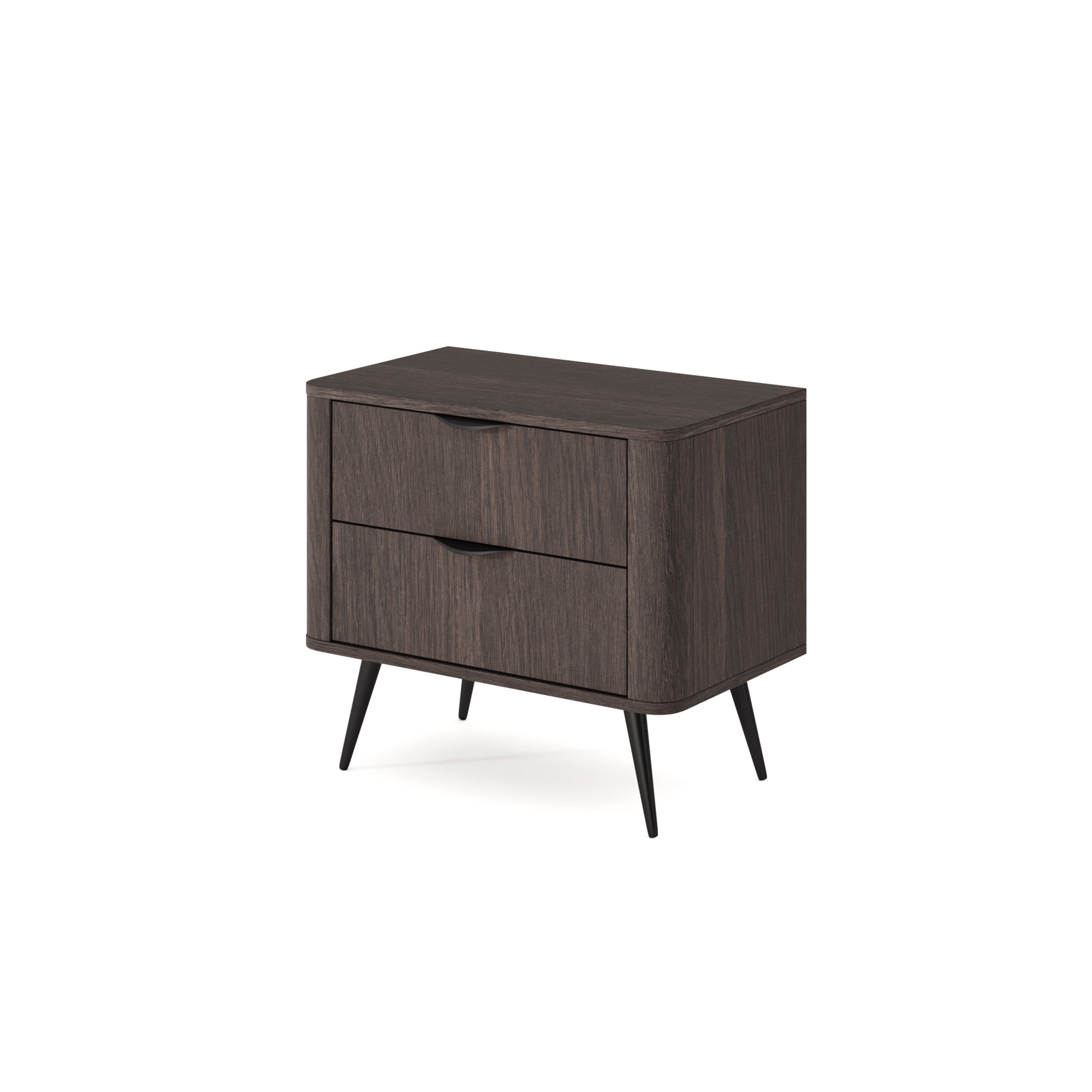 Szafka nocna z 2 szufladami 63x55 cm w stylu soft loft | Velia