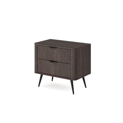 Szafka nocna z 2 szufladami 63x55 cm w stylu soft loft | Velia