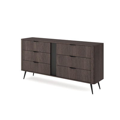 Komoda z 6 szufladami 163x81 w stylu soft loft | Velia