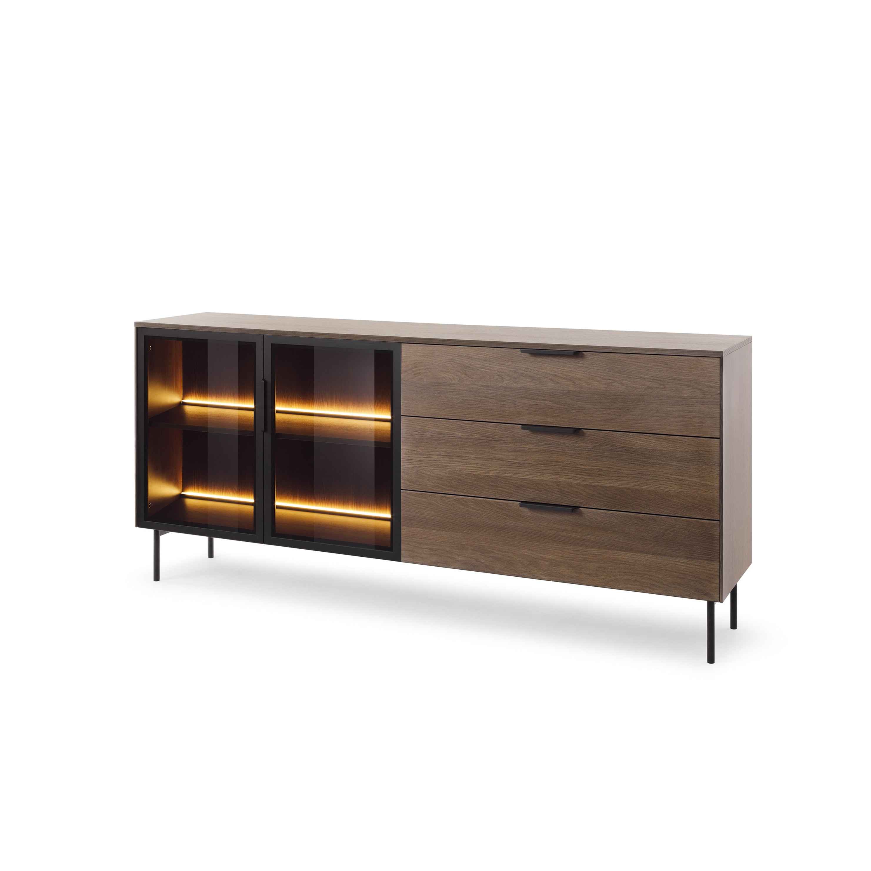 Komoda z drzwiami i szufladami 181x83 w stylu nowoczesnym | Lummer Dąb Dunin