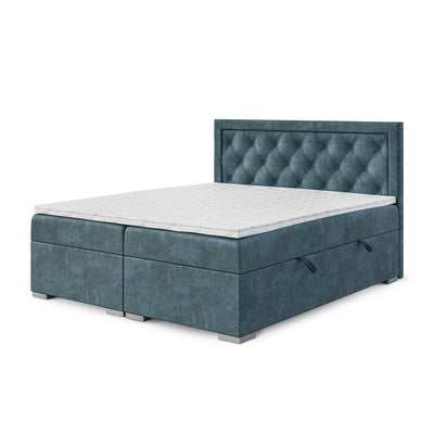 Diamond-tufted continental bed with two storage compartments in a glamour style | Santia