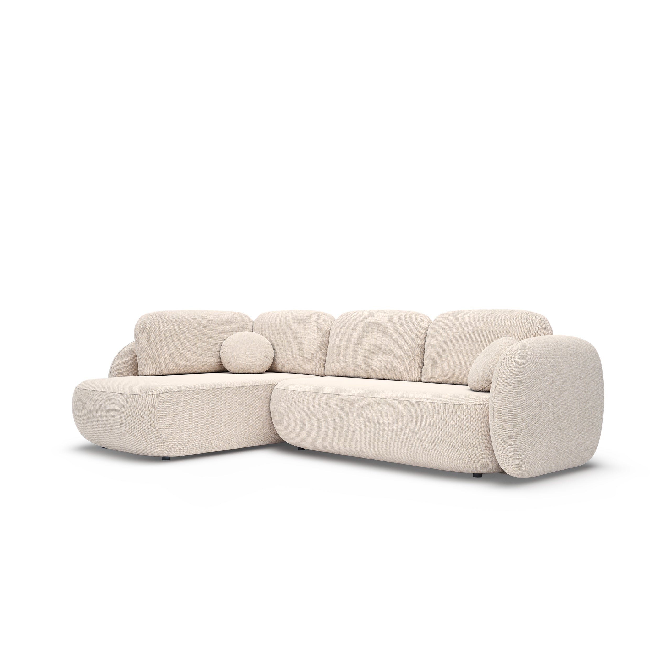 Narożnik z funkcją spania o powierzchni 123x250 w stylu organic modern | OLEMO